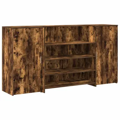 Sprejemna miza - Računalniška miza - pisarniška miza dimljeni hrast 200x50x103,5 cm inženirski les