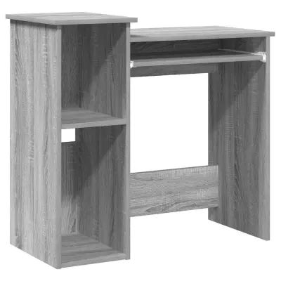 Pisalna miza - Računalniška miza s policami siva sonoma 84x40x78 cm inž. les