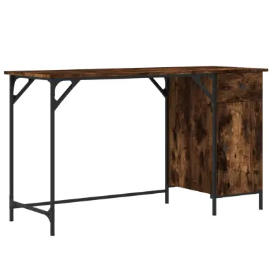Računalniška miza - pisarniška miza dimljen hrast 131x48x75 cm inženirski les