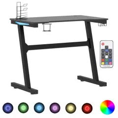 gaming miza - računalniška miza z nogami Z-oblike črna 90x60x75 cm
