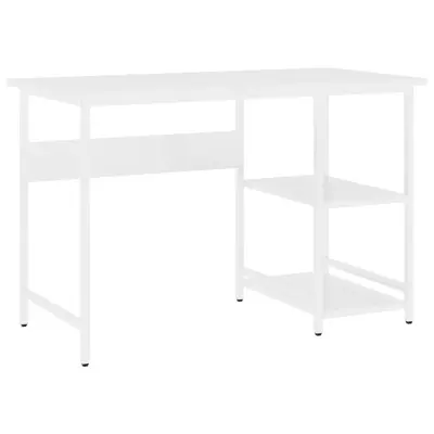 Računalniška miza - pisarniška miza bela 105x55x72 cm MDF in kovina
