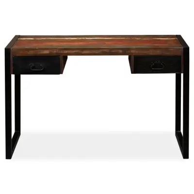Pisalna miza - Računalniška miza z 2 predaloma trden predelan les 120x50x76 cm