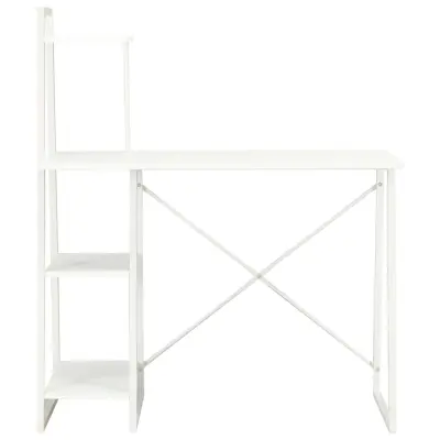 Pisalna miza - Računalniška miza s policami bela 102x50x117 cm