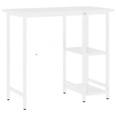 Računalniška miza - pisarniška miza bela 80x40x72 cm MDF in kovina