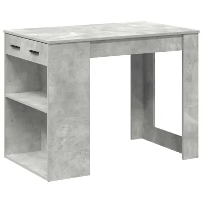 Pisalna miza - Računalniška miza s predalom in polico betonsko siva 102x62x77,5 cm