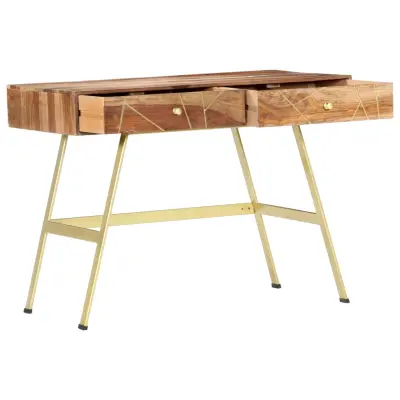 Pisalna miza - Računalniška miza s predali 100x55x75 cm trden palisander
