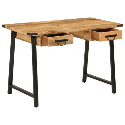 Predalnik - Računalniška miza - pisarniška miza 105x55x70 cm trden mangov les in železo