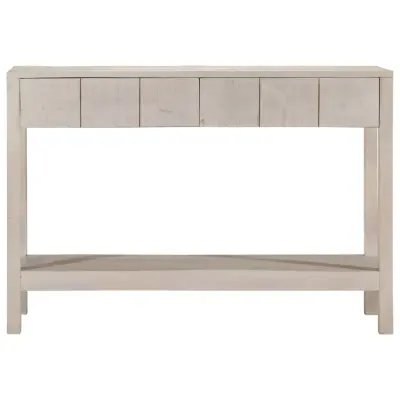 konzolna miza - miza ob steni bela 110x35x75 cm trden mangov les