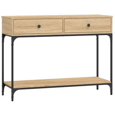 konzolna miza - miza ob steni sonoma hrast 100x34,5x75 cm inženirski les