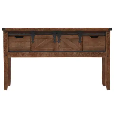 konzolna miza - miza ob steni trden les jelke 131x35,5x75 cm rjave barve