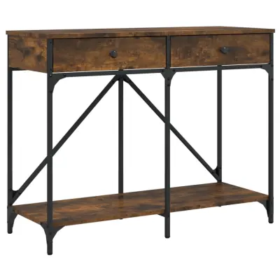 konzolna miza - miza ob steni dimljen hrast 100x39x78,5 cm inženirski les