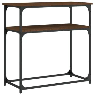 konzolna miza - miza ob steni rjav hrast 75x35,5x75 cm inženirski les