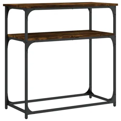 konzolna miza - miza ob steni dimljen hrast 75x35,5x75 cm inženirski les