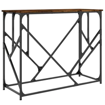 konzolna miza - miza ob steni dimljen hrast 100x40x80 cm inženirski les