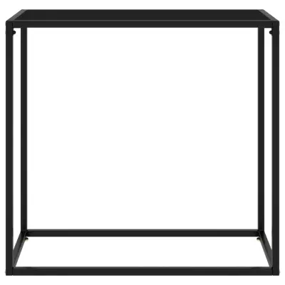 konzolna miza - miza ob steni črna 80x35x75 cm kaljeno steklo