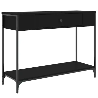 konzolna miza - miza ob steni črna 100x34,5x75 cm inženirski les