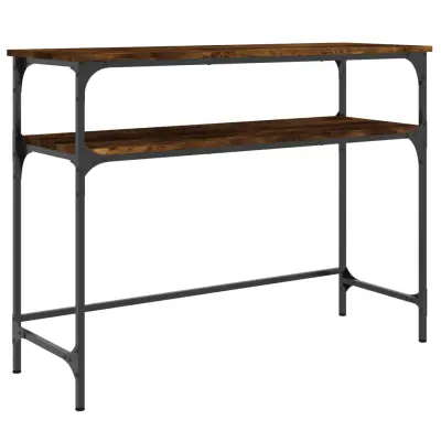 konzolna miza - miza ob steni dimljen hrast 100x35,5x75 cm inženirski les