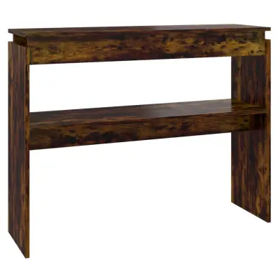 konzolna miza - miza ob steni dimljeni hrast 102x30x80 cm konstruiran les