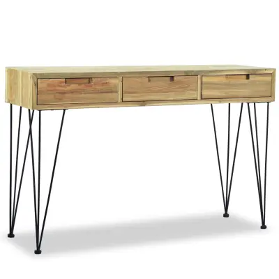 konzolna miza - miza ob steni 120x35x76 cm masivna tikovina