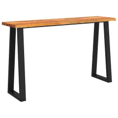 konzolna miza - miza ob steni z naravnim robom 140x40x80 cm trden akacijev les