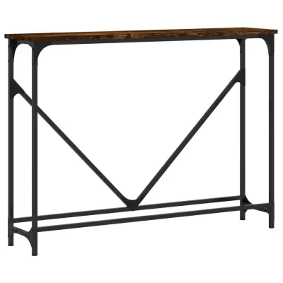 konzolna miza - miza ob steni dimljen hrast 102x22,5x75 cm inženirski les