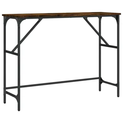 konzolna miza - miza ob steni dimljen hrast 100x32x75 cm inženirski les