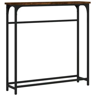 konzolna miza - miza ob steni dimljen hrast 75x19,5x75 cm inženirski les