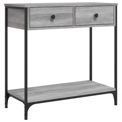 konzolna miza - miza ob steni siva sonoma 75x34,5x75 cm inženirski les