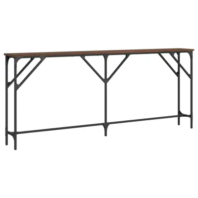 konzolna miza - miza ob steni rjav hrast 180x23x75 cm inženirski les