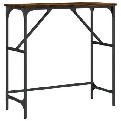konzolna miza - miza ob steni dimljen hrast 75x32x75 cm inženirski les