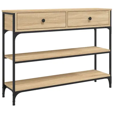 konzolna miza - miza ob steni sonoma hrast 100x25x75 cm inženirski les