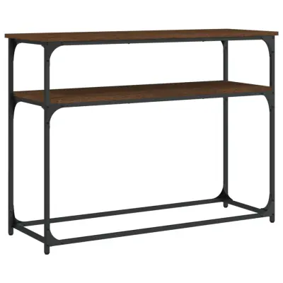 konzolna miza - miza ob steni rjav hrast 100x35,5x75 cm inženirski les