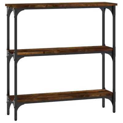 konzolna miza - miza ob steni dimljen hrast 75x22,5x75 cm inženirski les