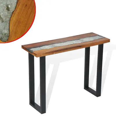 konzolna miza - miza ob steni iz tikovine 100x35x75 cm