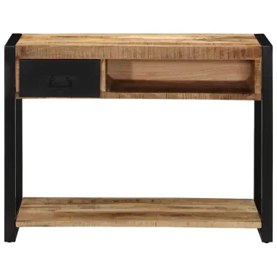 konzolna miza - miza ob steni 100x35x75 cm Masivni neobdelan les Mango