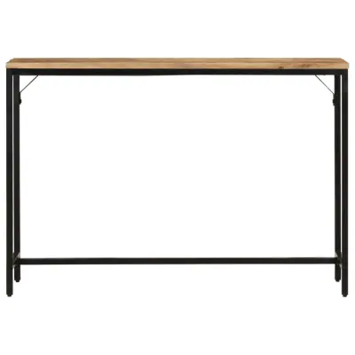 konzolna miza - miza ob steni 110x30x75 cm trd neobdelan mangov les in železo