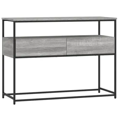 konzolna miza - miza ob steni siva sonoma 100x40x75 cm inženirski les