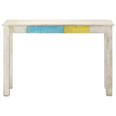 konzolna miza - miza ob steni bela 115x35x77 cm robusten mangov les