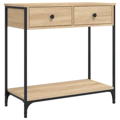 konzolna miza - miza ob steni sonoma hrast 75x34,5x75 cm inženirski les