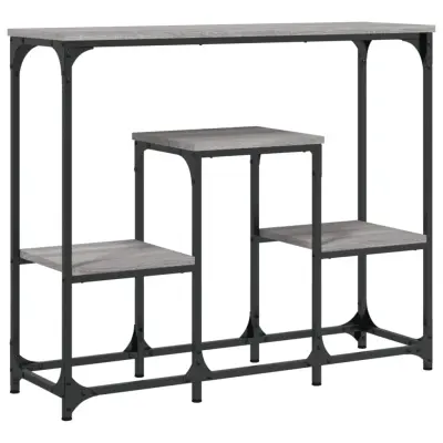 Konzolna mizica - miza ob steni siva sonoma 89,5x28x76 cm inženirski les