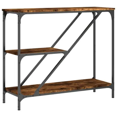 konzolna miza - miza ob steni dimljen hrast 88,5x30x75 cm inženirski les