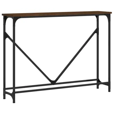 konzolna miza - miza ob steni rjav hrast 102x22,5x75 cm inženirski les