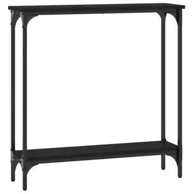 konzolna miza - miza ob steni črna 75x22,5x75 cm inženirski les