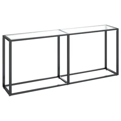 konzolna miza - miza ob steni prozorna 180x35x75,5 cm kaljeno steklo