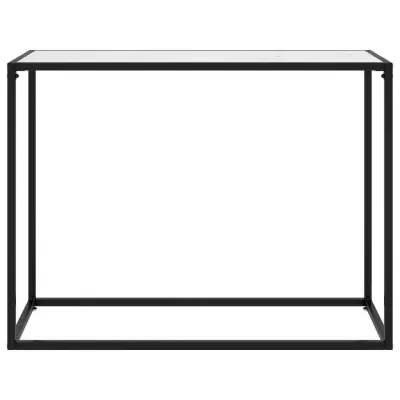 konzolna miza - miza ob steni bela 100x35x75 cm kaljeno steklo