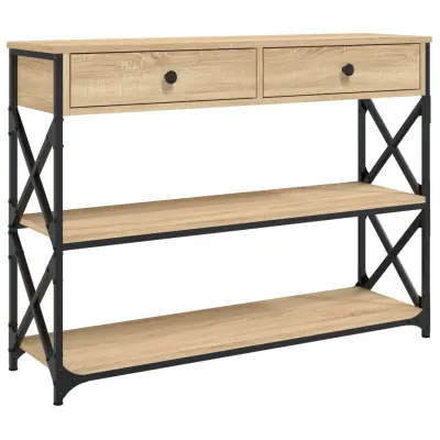 Konzolna mizica - miza ob steni sonoma hrast 100x28x75 cm inženirski les