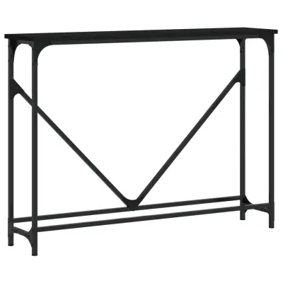 konzolna miza - miza ob steni črna 102x22,5x75 cm inženirski les