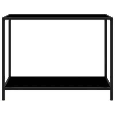 konzolna miza - miza ob steni črna 100x35x75 cm kaljeno steklo
