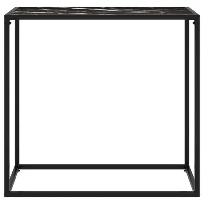konzolna miza - miza ob steni črna 80x35x75 cm kaljeno steklo