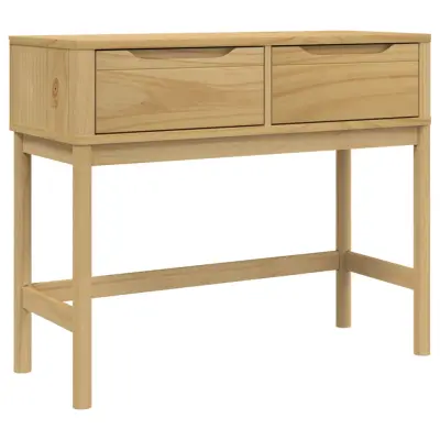 konzolna miza - miza ob steni FLORO voščeno rjava 89,5x36,5x73 cm borovina